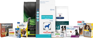 This image portrays Meds & Food collage by Central Veterinary Hospital.